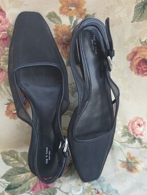 rag & bone Astra Mesh Black Slingback Flats Women's Shoes US 9.5 Euro 39.5